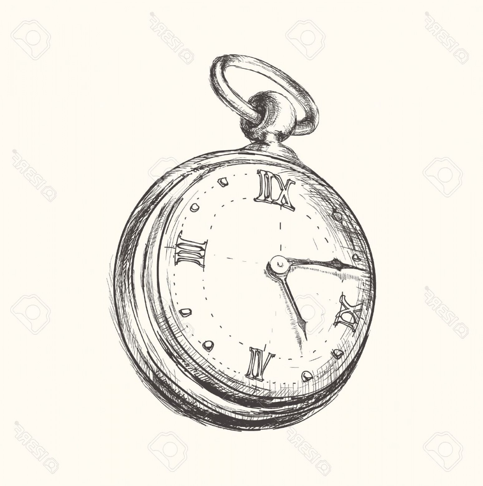 1549x1560 Photostock Vector Hand Drawn Vintage Watch Clock Sketch Vector - Hand Watch Drawing