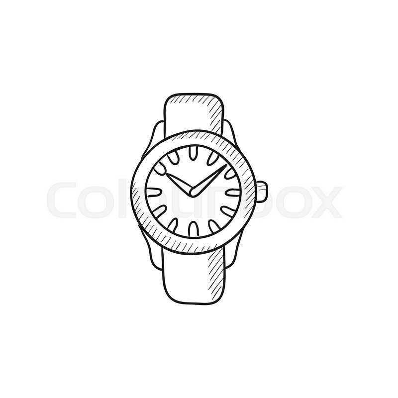 800x800 Wrist Watch Sketch Icon For Web, Stock Vector Colourbox - Hand Watch Drawing