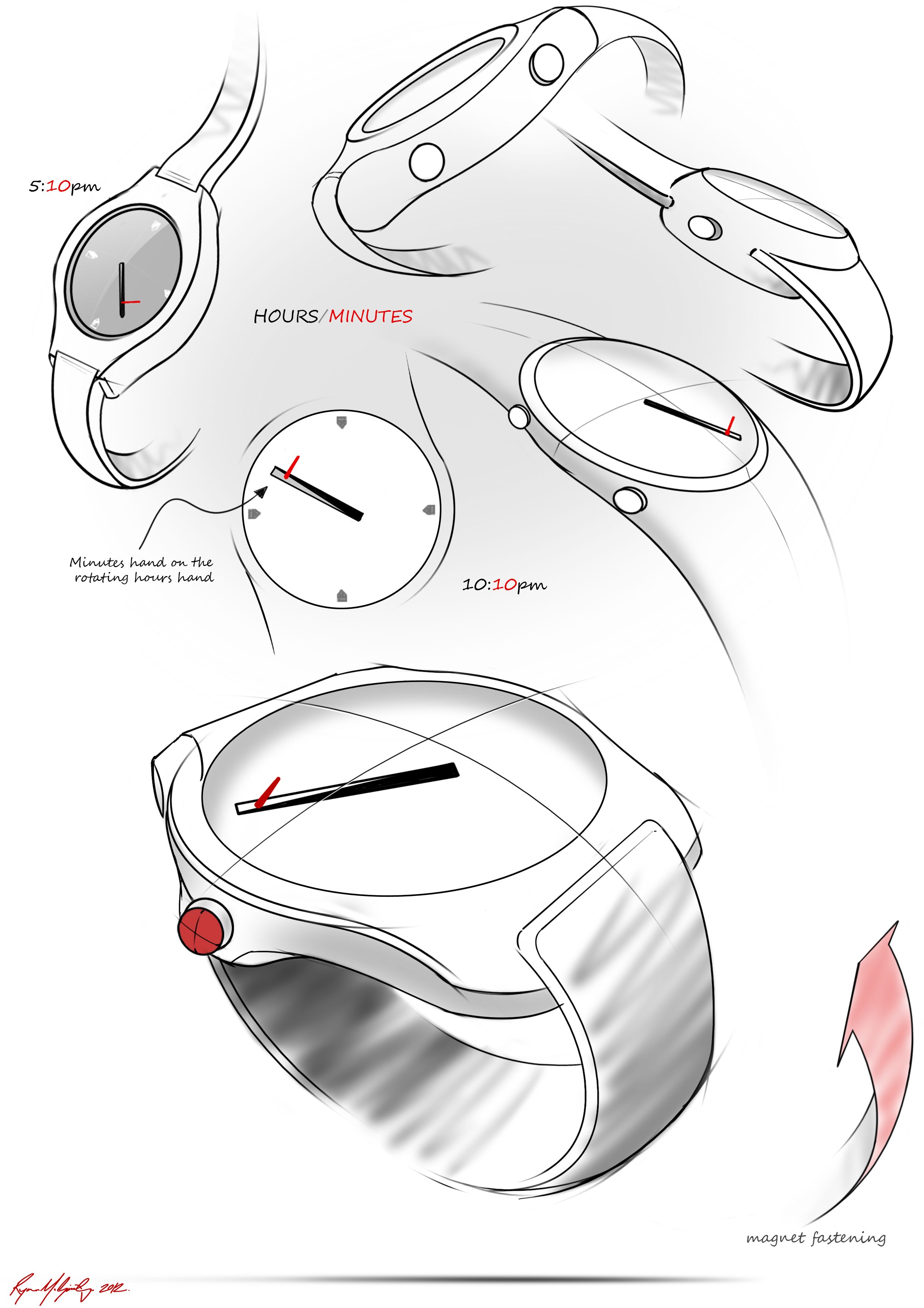 2480x3508 Watch Sketch Idea - Hand Watch Drawing