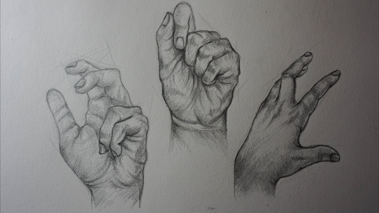 1280x720 How To Draw Hands With Pencil Step - Hand With Pencil Drawing