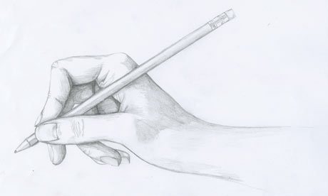 460x276 How To Draw Hand Holding A Pencil Step - Hand With Pencil Drawing
