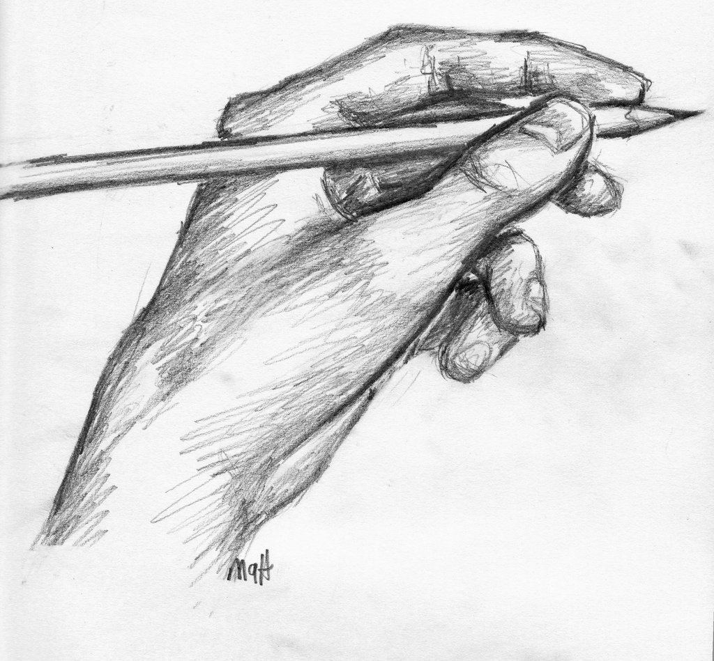 Hand With Pencil Drawing at PaintingValley.com | Explore collection of ...