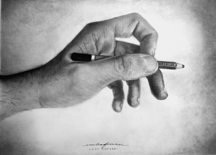 728x522 Using Burnt Branches For Drawing - Hand With Pencil Drawing