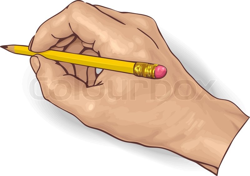 800x563 Vector Illustration Of An Hand Drawing Stock Vector Colourbox - Hand With Pencil Drawing