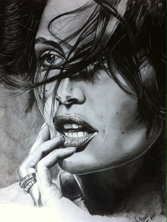 570x759 Custom Pencil Portrait Hand Drawn Portrait Custom Pencil Etsy - Hand With Pencil Drawing