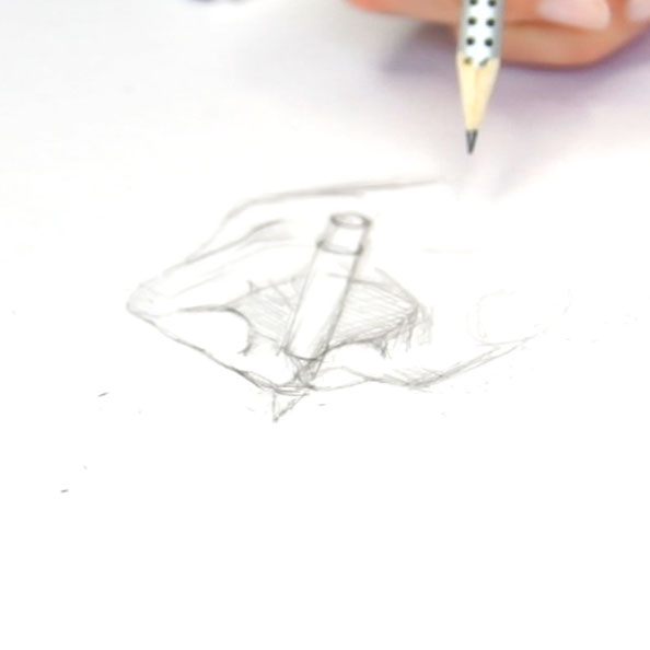 594x594 drawing my own hand with a fountain pen the daily atelier - Hand With Pencil Drawing