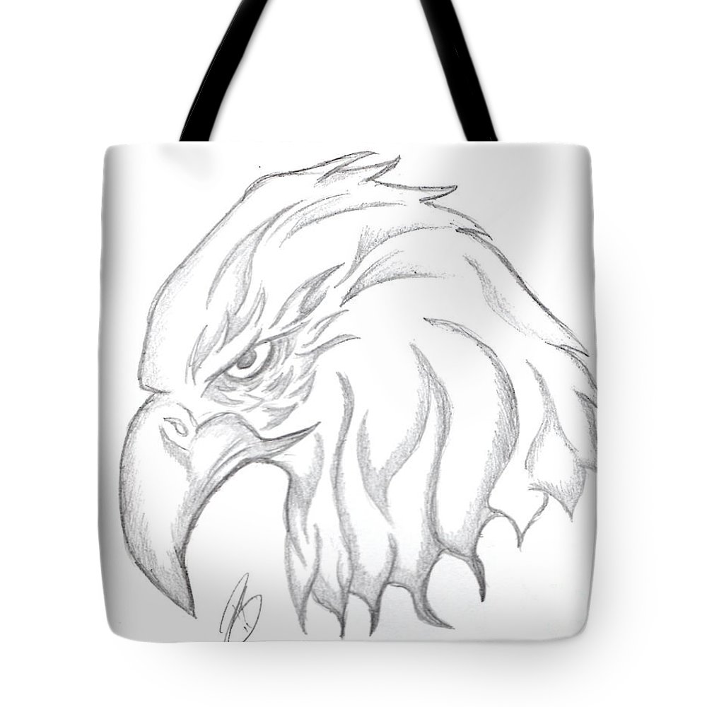 1000x1000 eagle head drawing tote bag for sale - Handbag Drawing