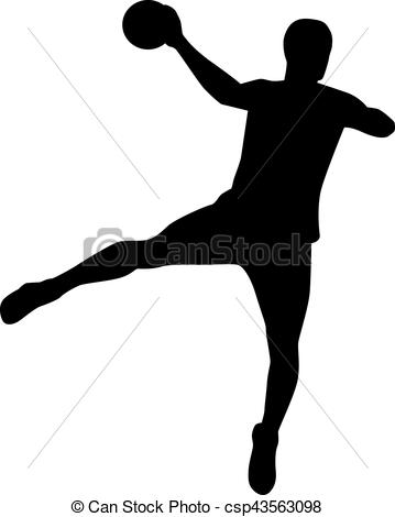 359x470 Handball Player Throw - Handball Drawing