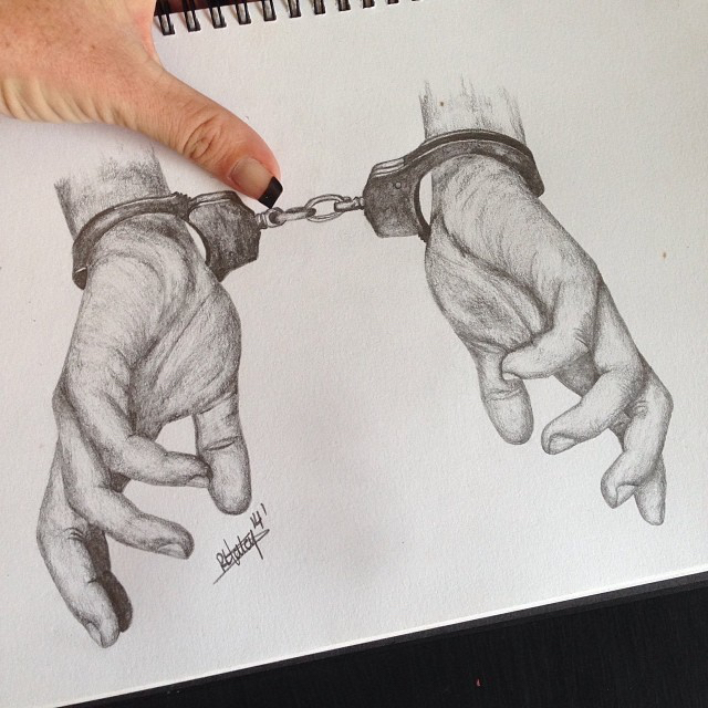 640x640 drawn chain handcuffs - Handcuffs Drawing
