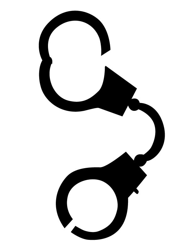 612x792 gallery printable picture of handcuffs - Handcuffs Drawing