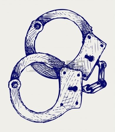391x450 metallic handcuffs doodle style royalty free cliparts, vectors - Handcuffs Drawing