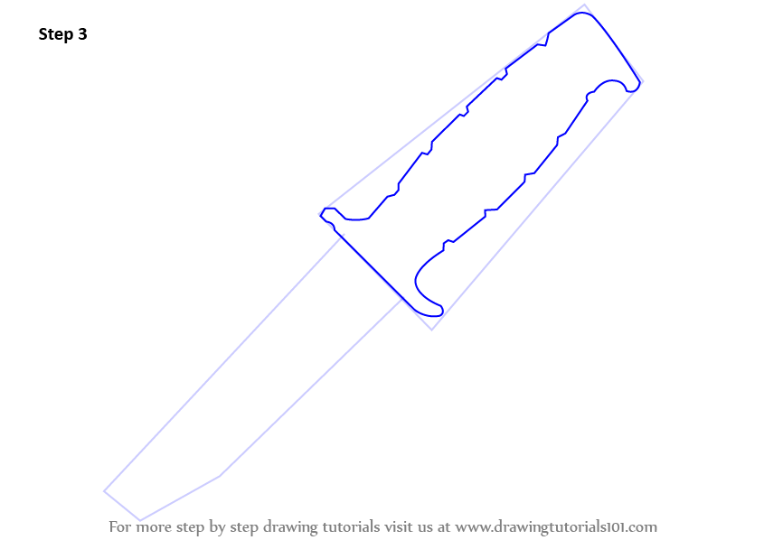 845x598 Learn How To Draw A Hunting Knife - Handle Drawing