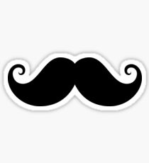 210x230 Handlebar Mustache Drawing Stickers Redbubble - Handlebar Drawing