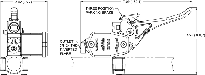 700x257 Wilwood Disc Brakes - Handlebar Drawing