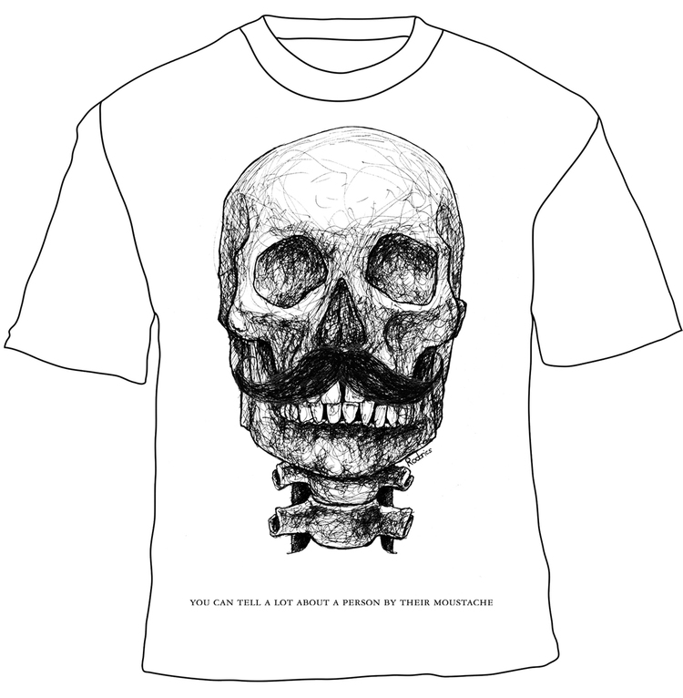 750x766 The Amazing Giraffe - Handlebar Moustache Drawing