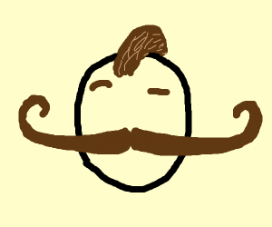 300x250 man with mohawk and handlebar mustache drawing - Handlebar Mustache Drawing