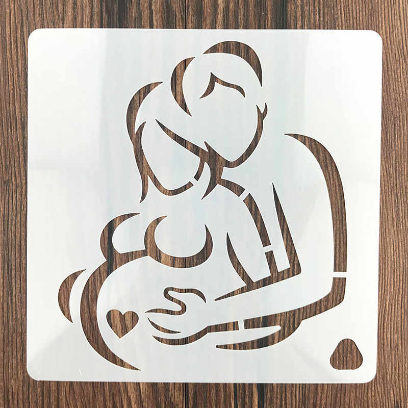 800x800 detail feedback questions about husband hug pregnant wife stencils - Handmade Drawing