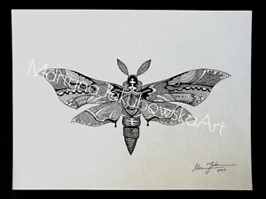 300x225 moth ink graphics handmade drawing original gift ebay - Handmade Drawing
