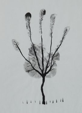 272x375 Man's Hand Tree! Drawing - Handprint Drawing