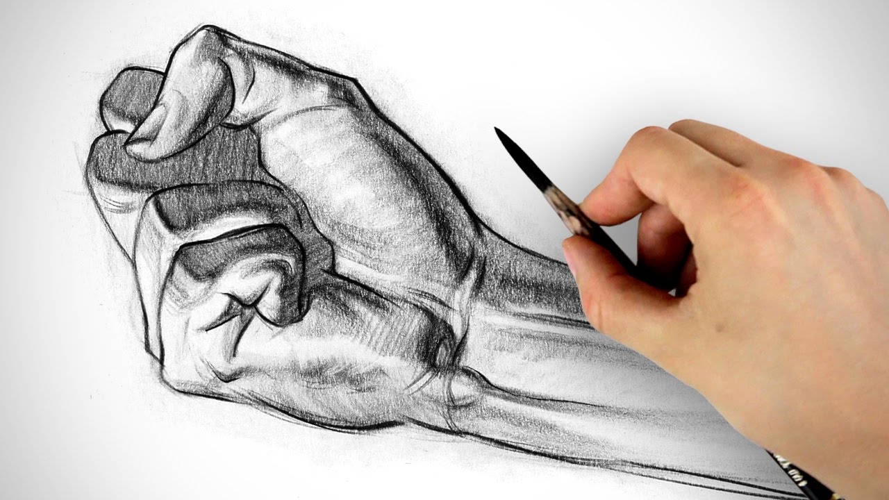1280x720 How To Draw A Fist - Hands For Drawing