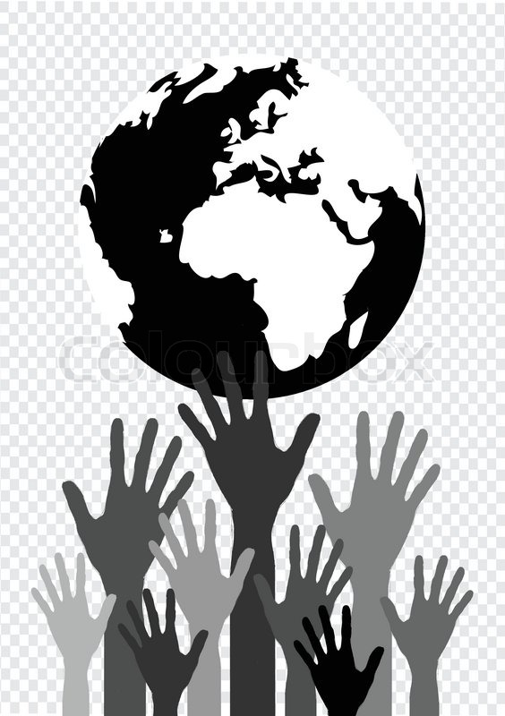 564x800 Hand Holding World And Globe Hands Stock Vector Colourbox - Hands Holding The World Drawing