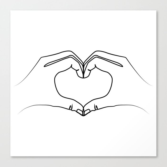 700x700 Hands Making Heart Shape Canvas Print - Hands Making A Heart Drawing