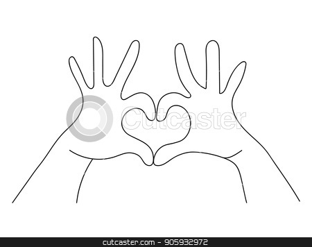 450x356 Hands Making Heart Shape Love Sign Concept Stock Vector - Hands Making A Heart Drawing