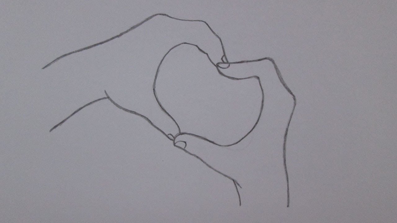 1280x720 How To Draw Hands Making A Heart - Hands Making A Heart Drawing