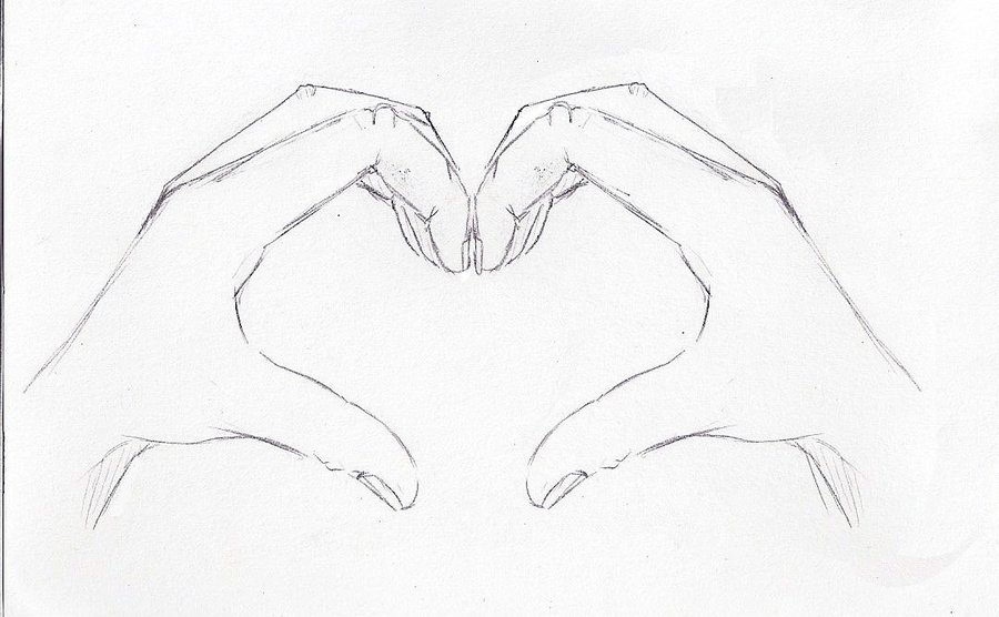 900x556 Huge Collection Of 'hand Heart Drawing' Download More Than - Hands Making A Heart Drawing