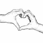 180x180 Hands Drawings - Hands Making A Heart Drawing