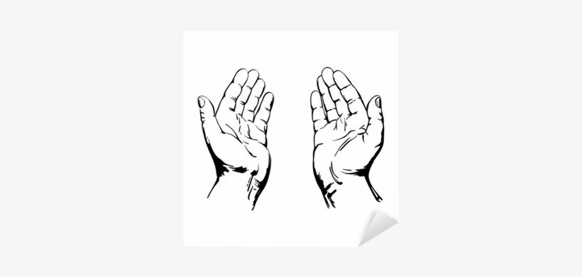 820x391 Praying Hands Drawing Open Transparent Png - Hands Open Drawing
