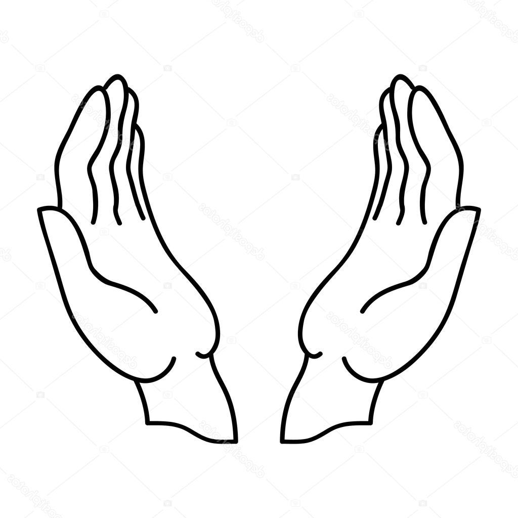 1024x1024 Top Open Hands Drawing Cdr - Hands Open Drawing