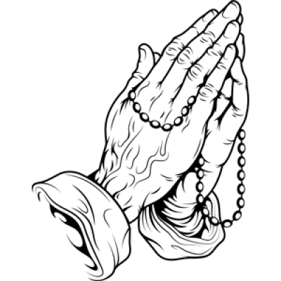400x400 Download Free Png Praying Hands With Rosary Col - Hands With Rosary Drawing
