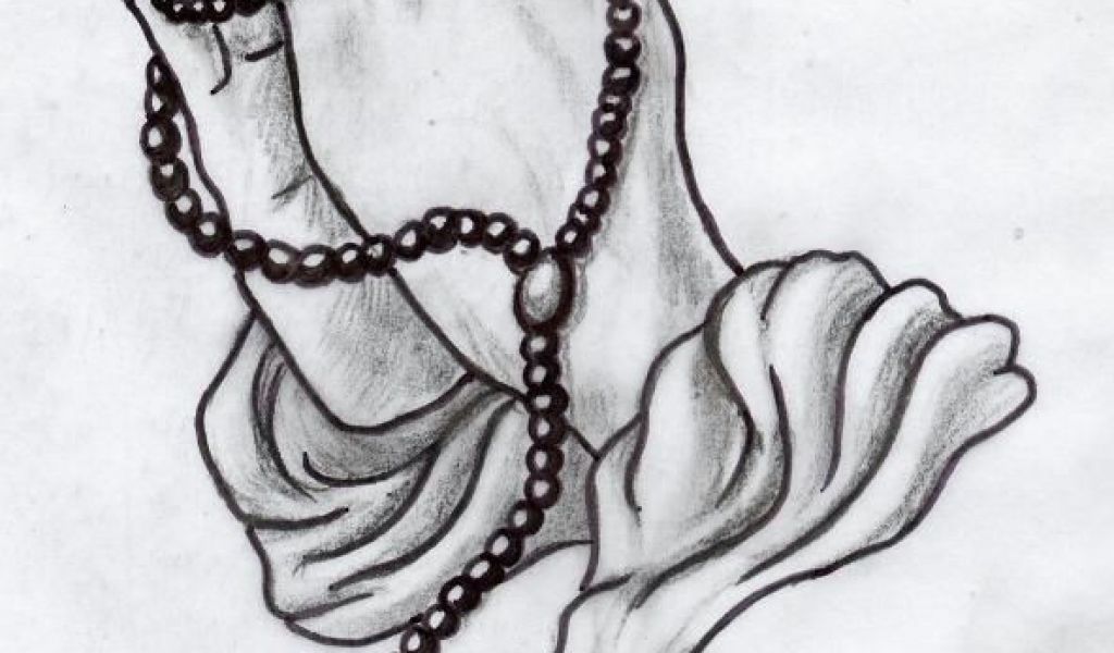 1024x600 Drawings Of Hands In Prayer Image Result For Praying Hands - Hands With Rosary Drawing