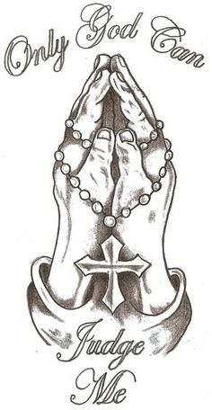 236x456 Praying Hands With Rosary - Hands With Rosary Drawing