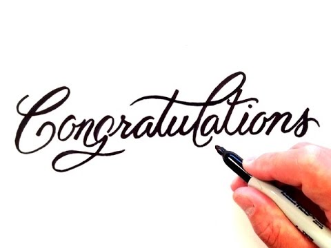 480x360 How To Draw Congratulations - Handwriting Drawing