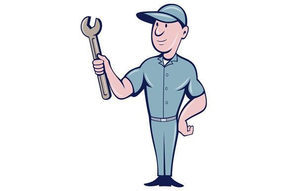 580x386 handyman holding spanner cartoon best objects objects - Handyman Drawing