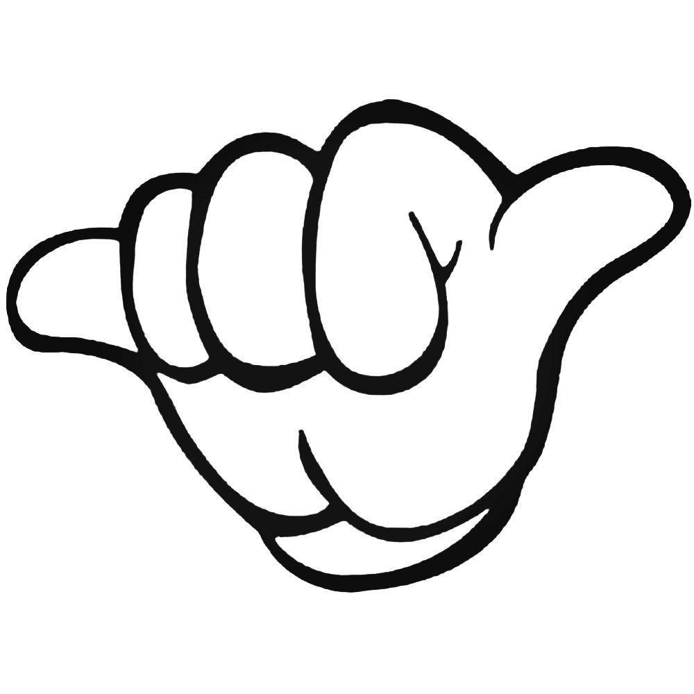 1000x1000 hang loose jdm style decal sticker - Hang Loose Drawing