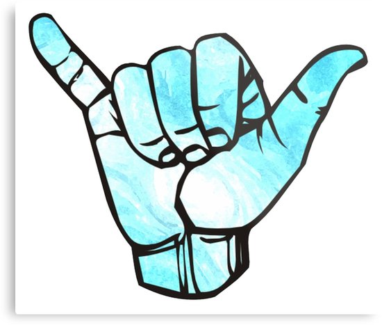 550x467 Hang Loose Hand Metal Prints - Hang Loose Drawing