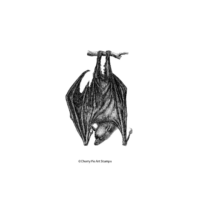 690x690 hanging bat cling rubber stamp for acrylic cherrypie - Hanging Bat Draw...