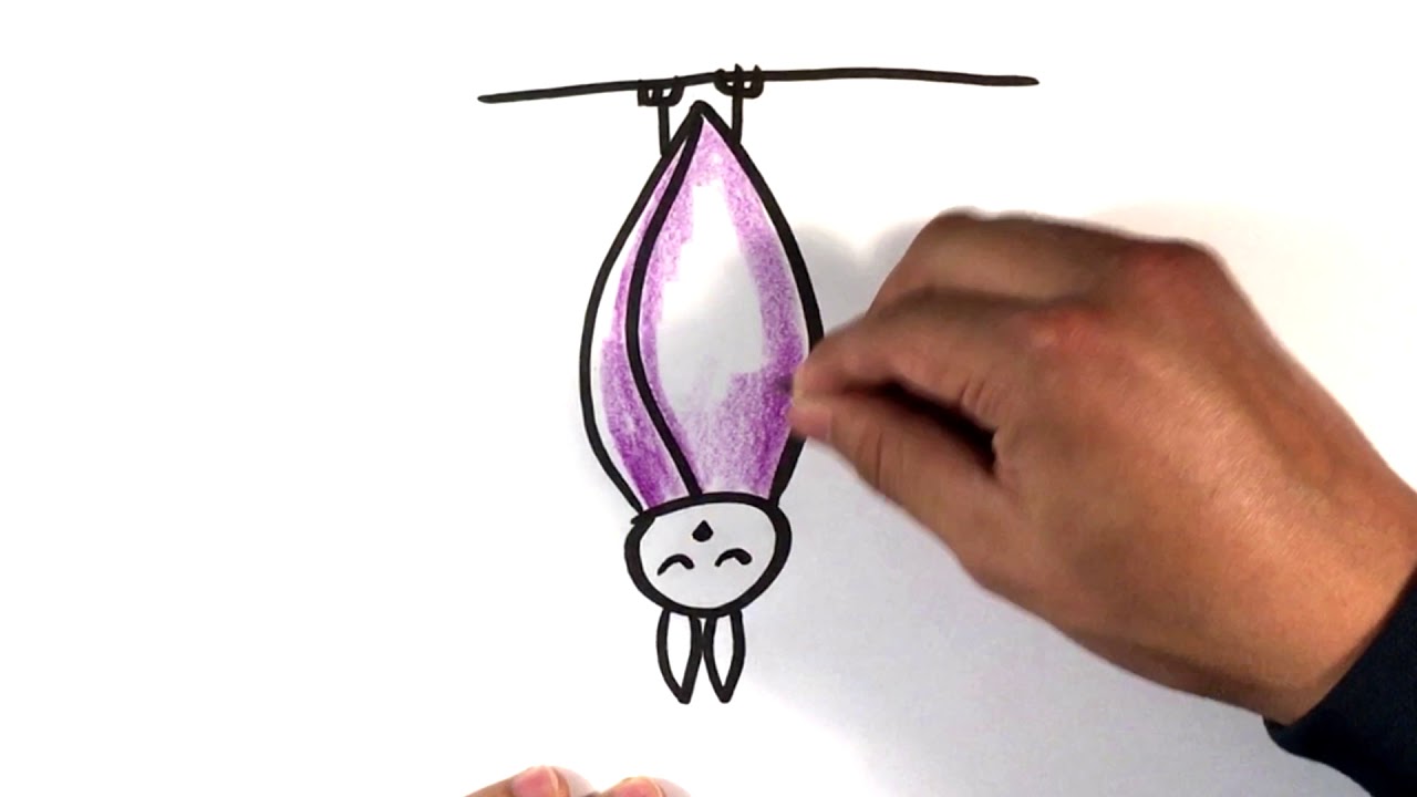 1280x720 How To Draw A Bat - Hanging Bat Drawing