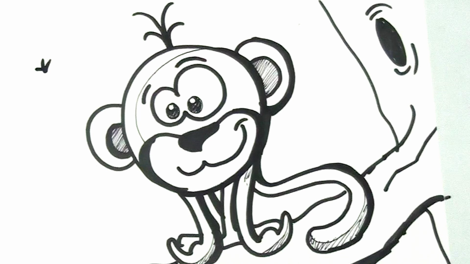 1920x1080 How To Draw A Monkey Hanging From A Tree With Free Monkey Drawing - Hanging Monkey Drawing