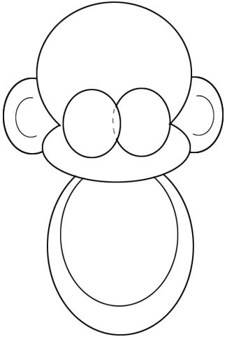 325x485 How To Draw A Cartoon Baby Monkey Hanging From A Vine - Hanging Monkey Drawing