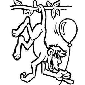 300x300 Huge Collection Of 'monkey Hanging From Trees Drawing' Download - Hanging Monkey Drawing