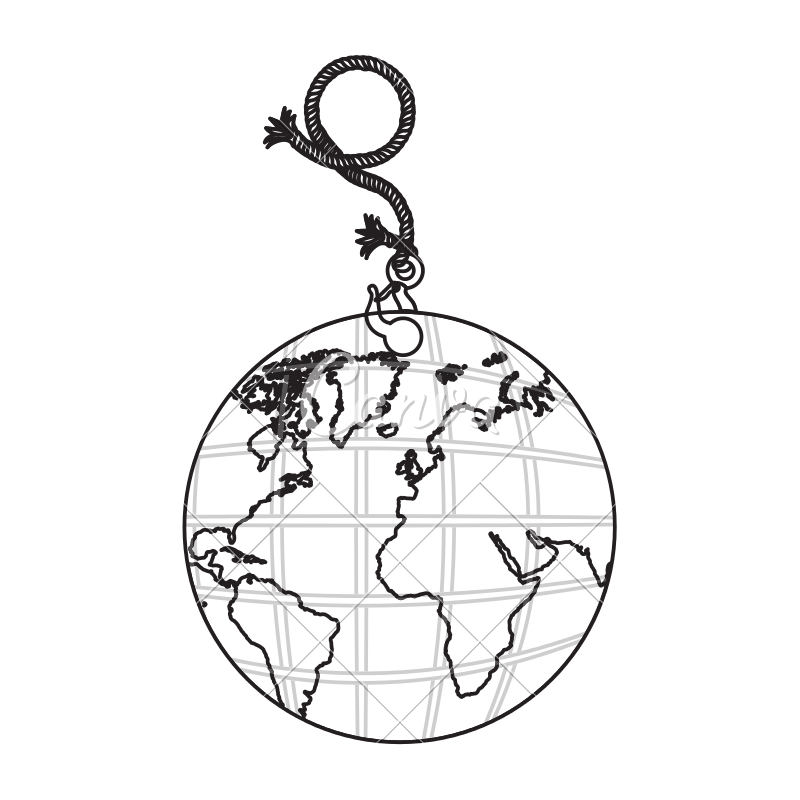 800x800 Contour Planet Earth Hanging Rope Icon - Hanging Rope Drawing
