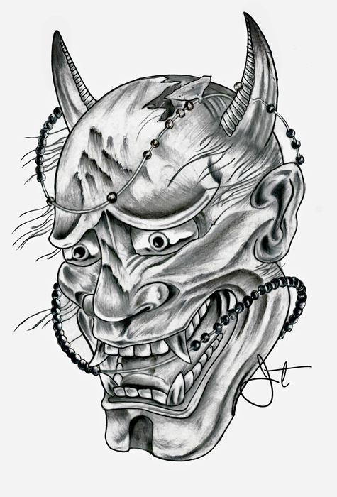 475x700 Hannya Mask On Student Show - Hannya Mask Drawing