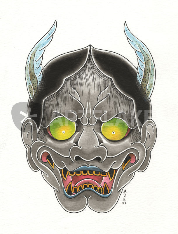 610x800 Hannya Mask Drawing Art Prints And Posters - Hannya Mask Drawing