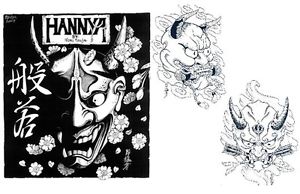 300x194 Japanese Hannya Mask Tattoo Designs - Hannya Mask Drawing