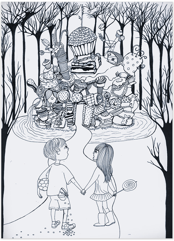 600x827 hansel gretel illustration on wacom gallery - Hansel And Gretel Drawing