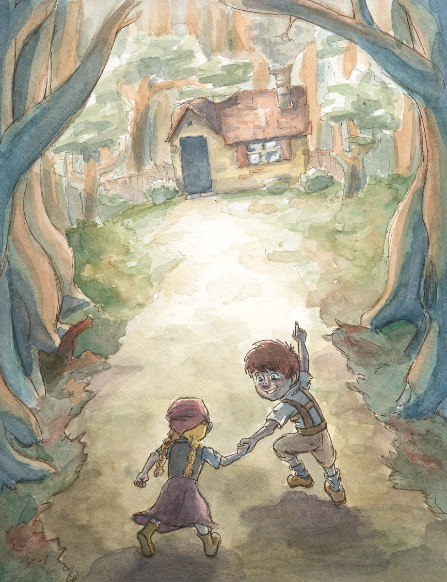 922x1200 hansel gretel watercolor series on behance - Hansel And Gretel Drawing